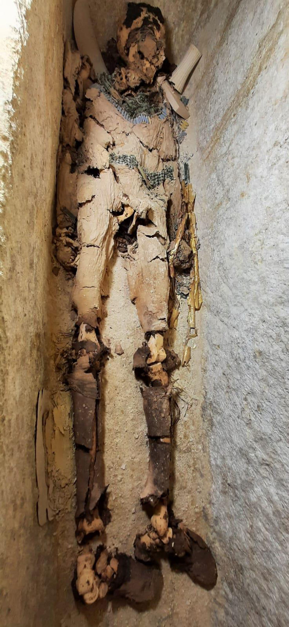 Saqqara, scoperte tombe di Antico Regno con 9 statue in pietra e una mummia di 4300 anni - Djed Medu