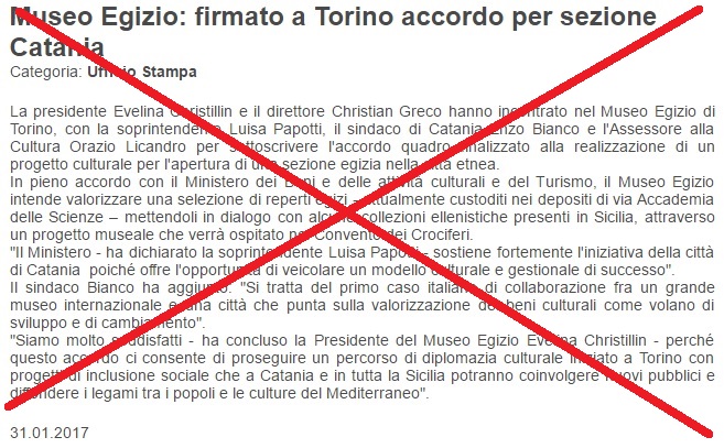 L'Egizio smentisce: ancora nessun accordo firmato per la succursale di Catania - Djed Medu